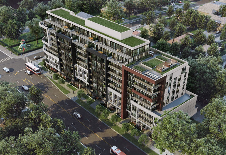 Nahid on Kennedy- Aerial View of Building and Street