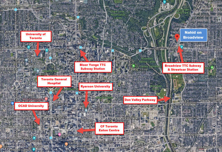 Surrounding Map Area of Nahid on Broadview