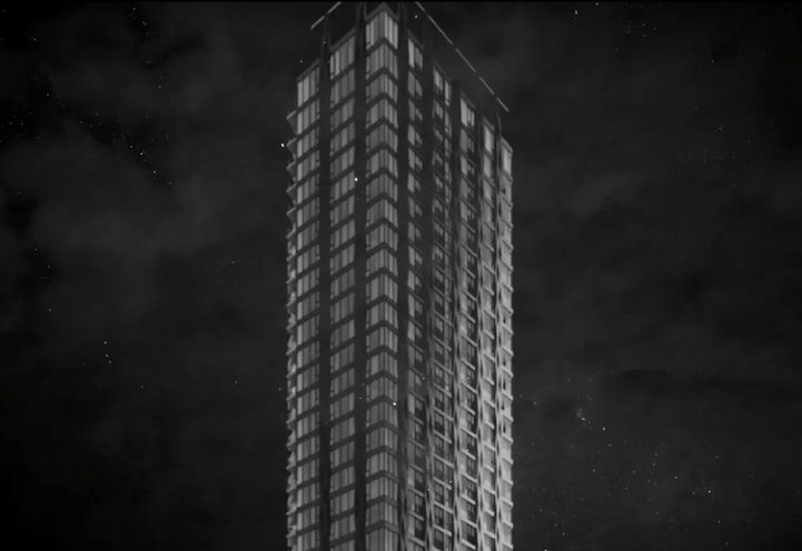 Natasha Residences Black and White Exterior View of Upper Levels