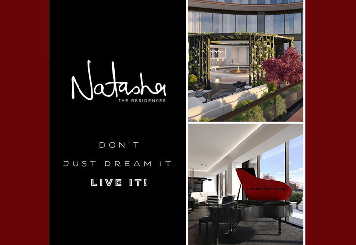 Natasha Residences Collage of Outdoor Space and Suite Interiors