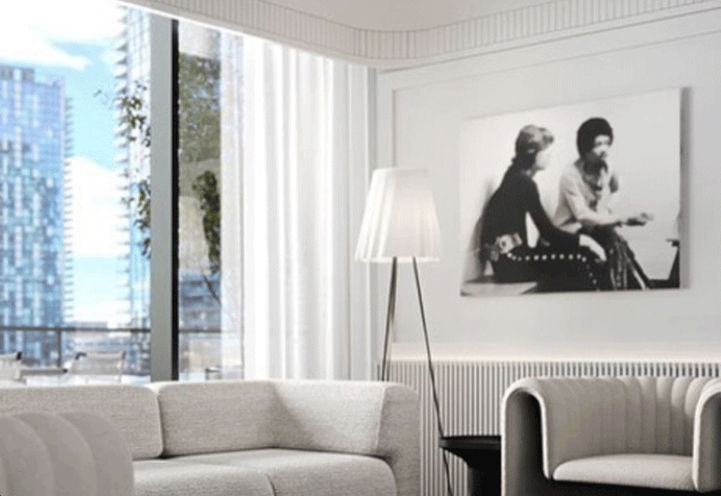 Natasha The Residences Living Room with Wall Art