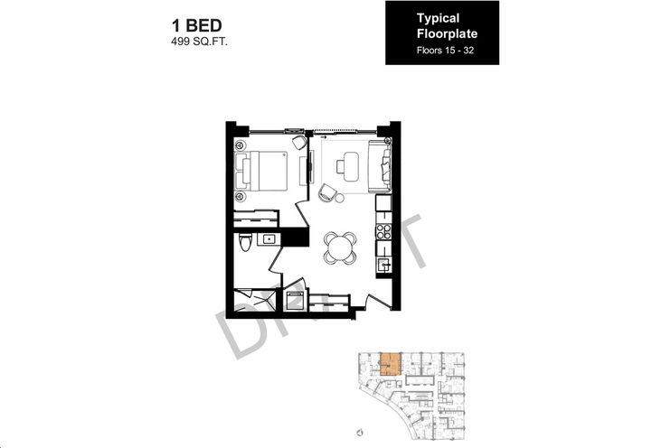 Natasha The Residences- One Bedroom Sample Floorplan