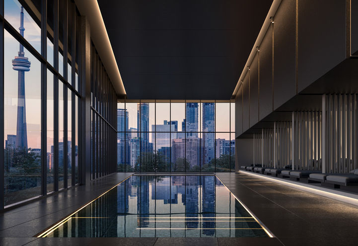 Indoor Rooftop Pool & Cabana at No 31 Condos