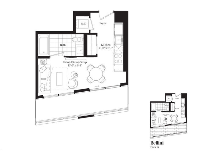 No 31 Condos Studio  Sample Floorplan