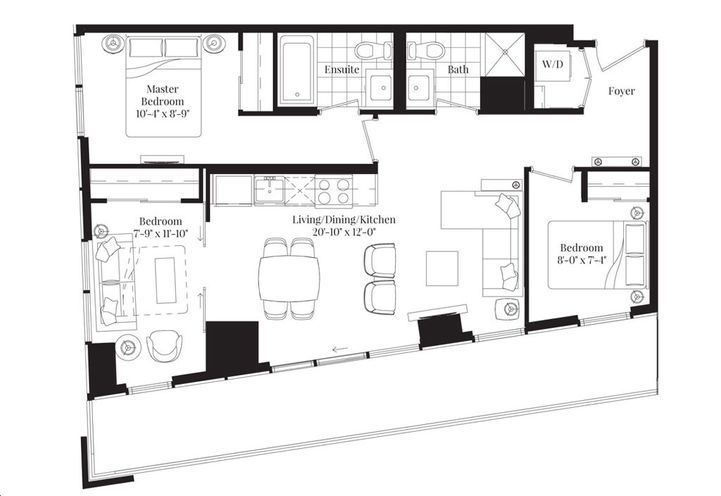 No 31 Condos Three Bedroom Sample Floorplan