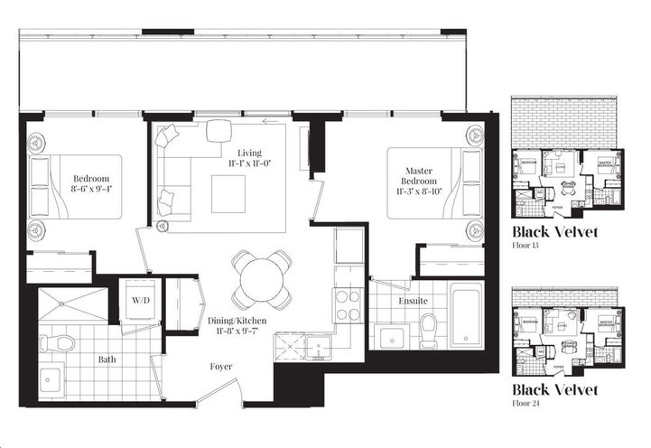 No 31 Condos Two Bedroom Sample Floorplan