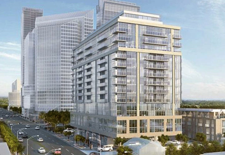 Ground level View of NorthCore Condos Former Design