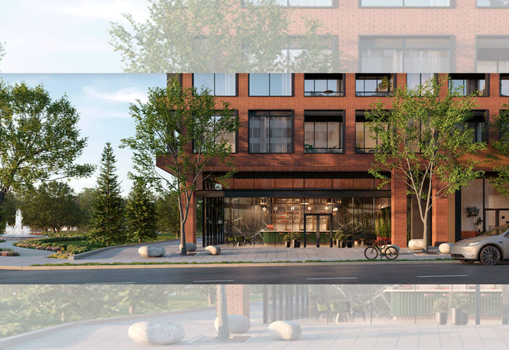 NorthCore Condos -  Street View of the Building's Lower Exterior