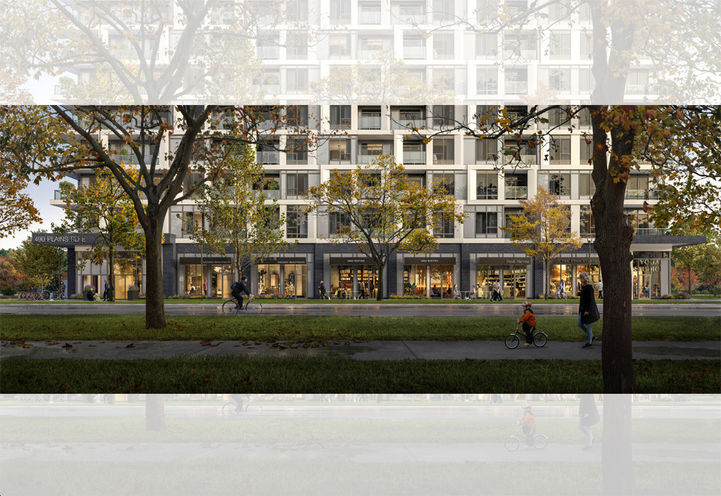 Northshore Condos Streetscape View of Retail Offerings & Lower Levels