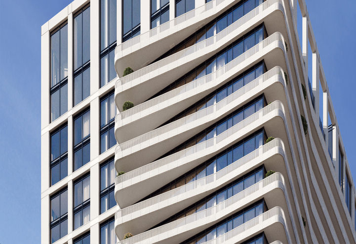 Olive Residences Close Up View of Private Balcony Exteriors