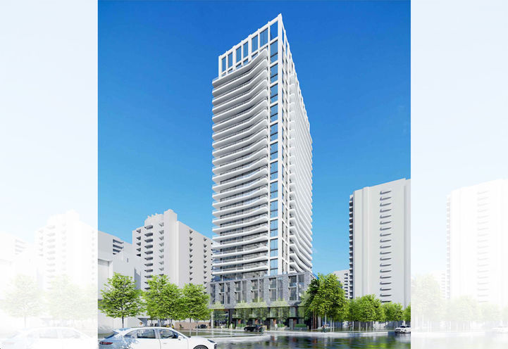 Olive Residences Exterior Street Level View of Tower