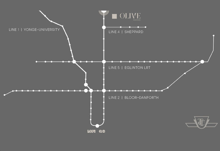 Olive Residences Map View of Surrounding Transit Options