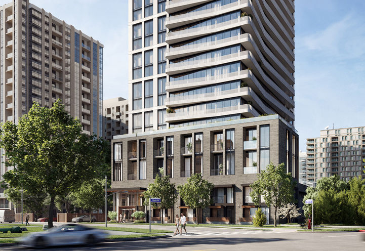 Olive Residences Street View of Podium Exterior