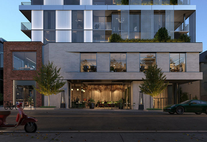 One Roxborough West Condos Exterior View of Lower Levels