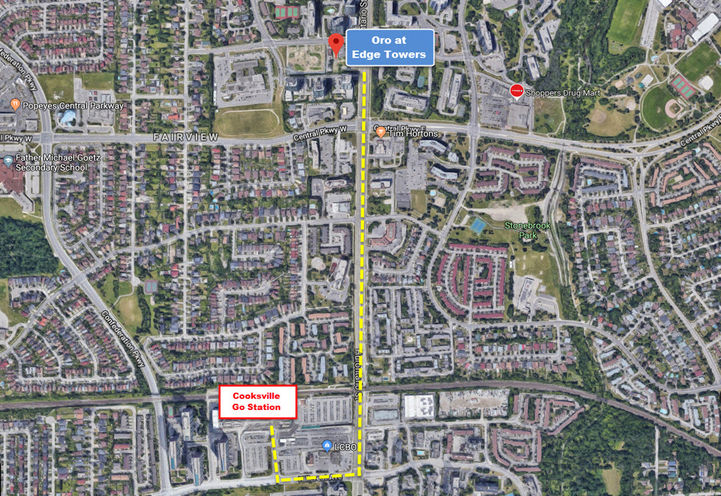 Easy Access to Cooksville GO Station from Oro at Edge Towers