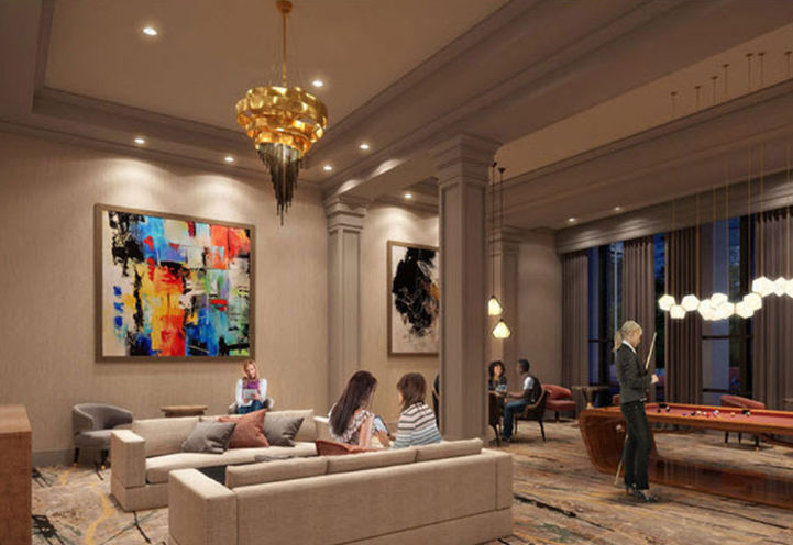 Oro at Edge Towers, Games Room with Pool Table