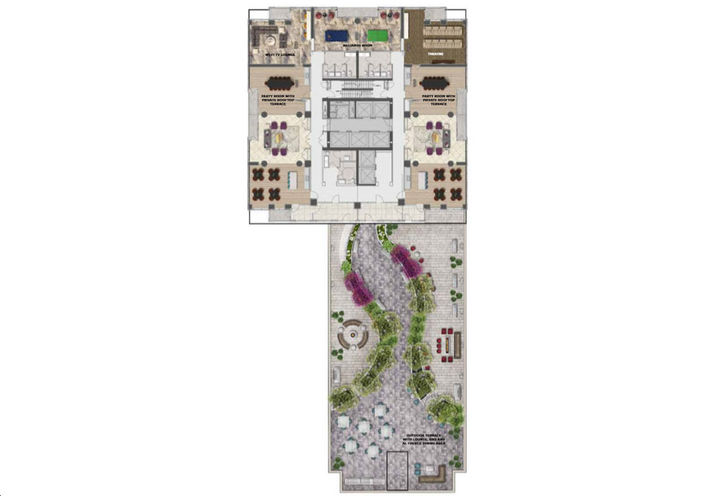 Upper Terrace Floor Plan Amenity - Oro at Edge Towers