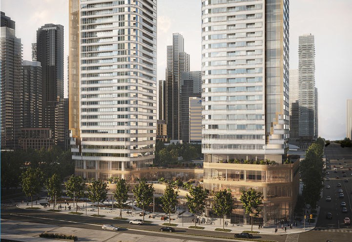 Park Place Condos in Vaughan Exterior View of Podium and Lower Levels