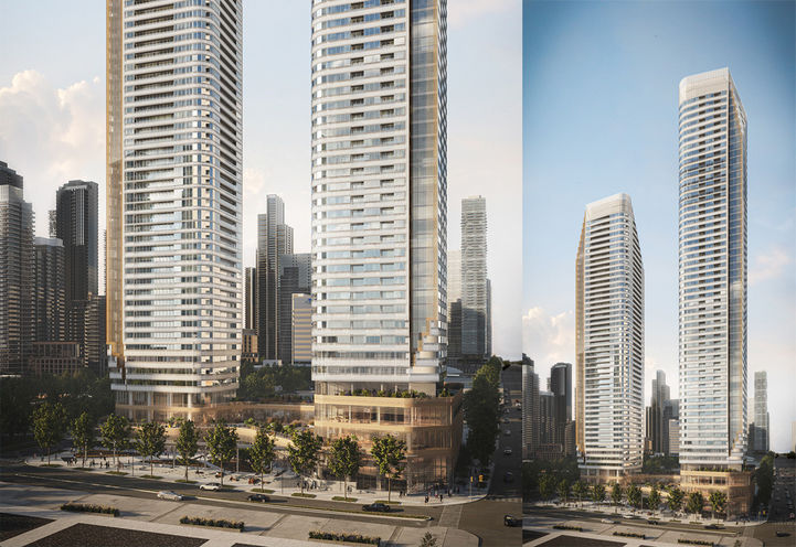 Park Place Condos in Vaughan Split Screen Lower Levels and Towers