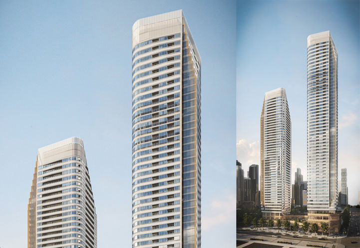 Park Place Condos in Vaughan Split Screen Upper Levels and Towers