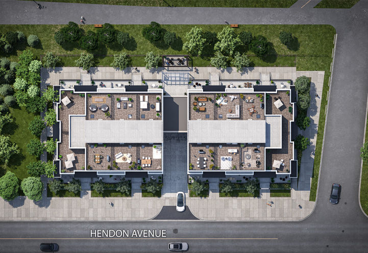 ParkHaus Urban Towns Aerial View Units and Rooftop Terraces