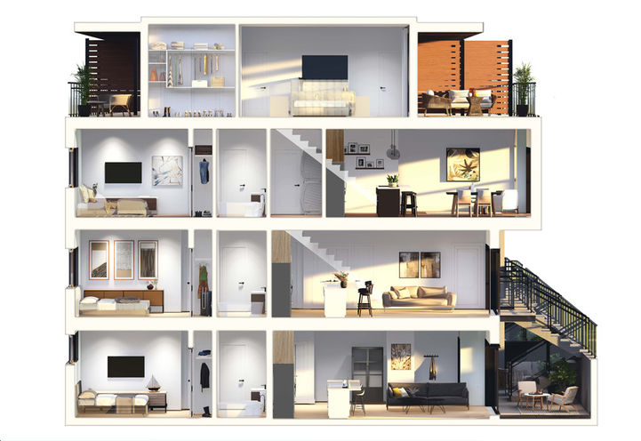 Parkside39 Towns Dollhouse View of Units