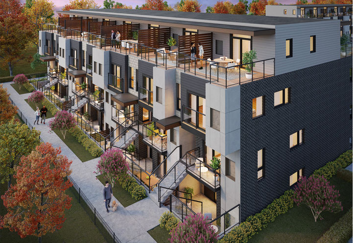 Parkside39 Towns Exteriors at Dusk