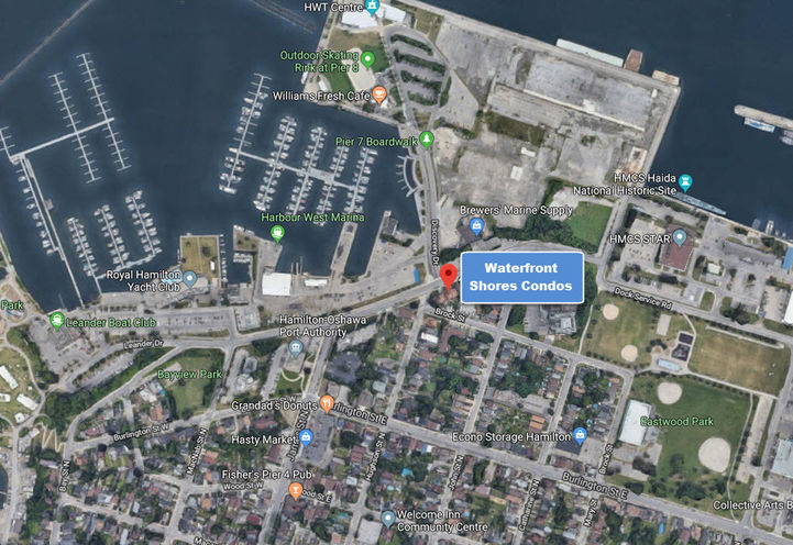 Aerial View of Pier 8 Condos Neighborhood Location