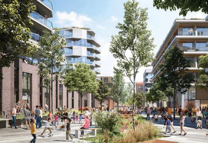 Pedestrian Walkway at Pier 8 Condos Hamilton