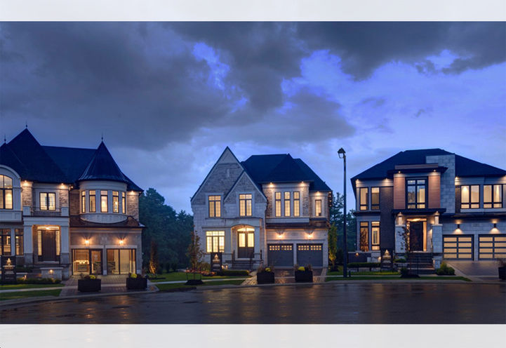 Pine Valley Forevergreen Homes Exterior View of Homes at Dusk