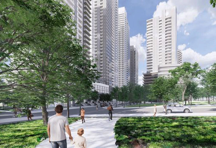 Looking West Through the Park Towards Pinnacle Etobicoke