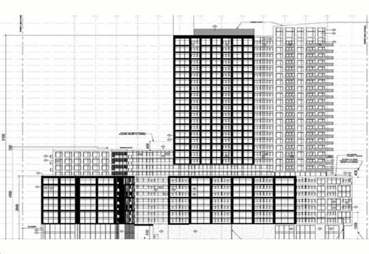 Early Architectural Drawing of Plaza On Yonge Condos
