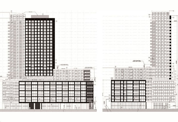 Plaza On Yonge Condos Early Architectural Building Drawing