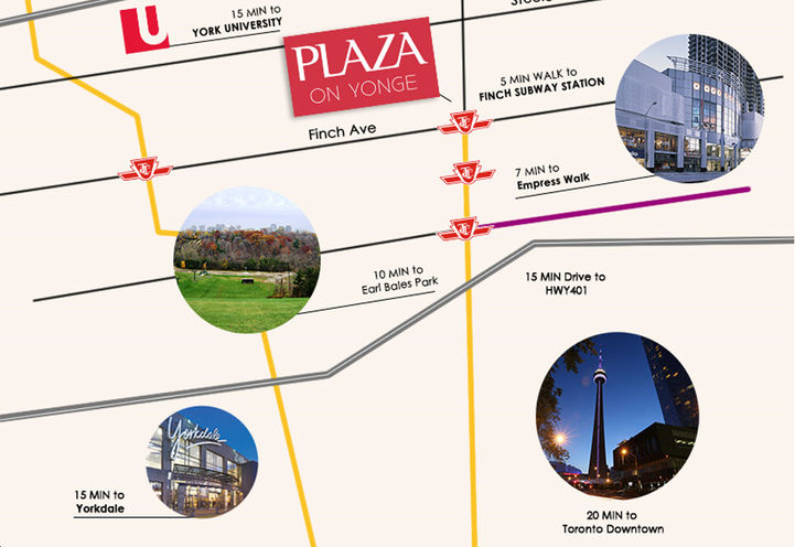 Plaza On Yonge Condos Map of Nearby Amenities