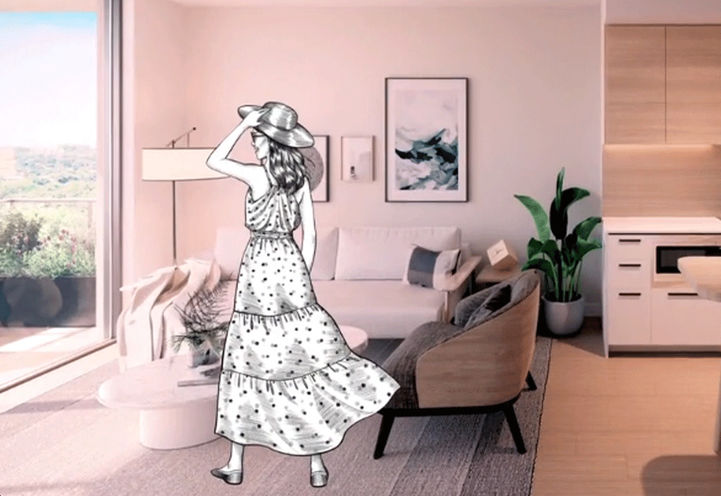 QA Condos Interior Open Living Space