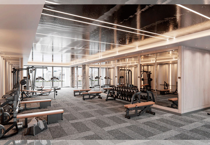 Queen Church Condos Fitness Room Interior