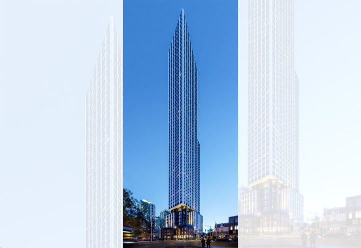 Queen Church Condos Hero Shot of Tower Exteriors