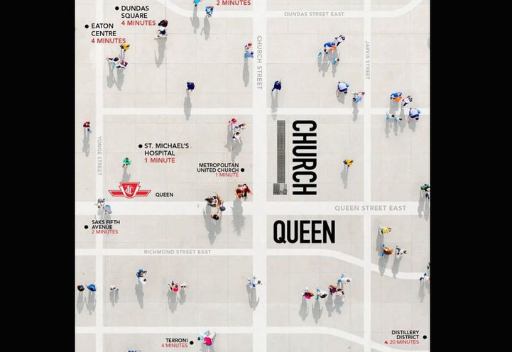 Queen Church Condos Map of Nearby Amenities