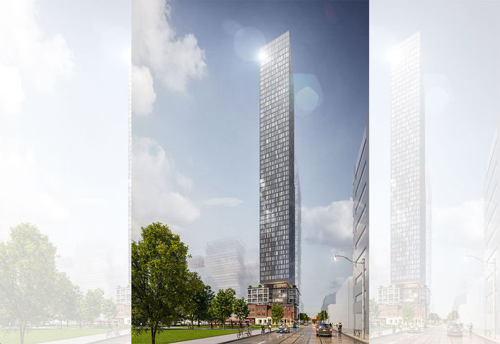 Queen Church Condos Street View of Tower Exteriors