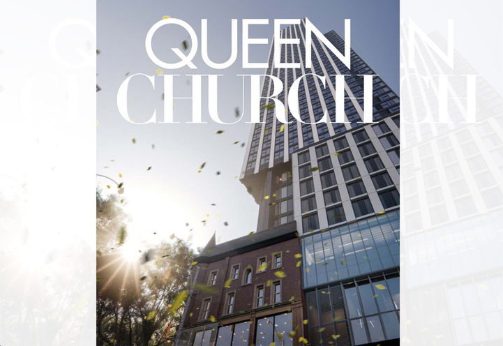 Queen Church Condos Worm View of Tower Exteriors