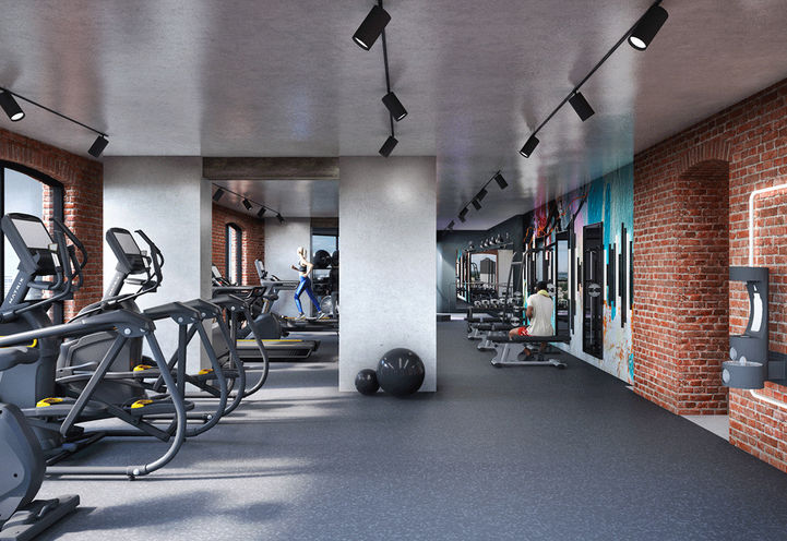 Radio Arts Condos Fitness Centre with Cycling Bike and Weight Machines