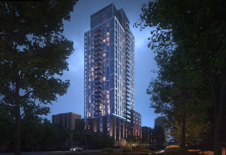 Raglan House Condos Exteriors at Dusk