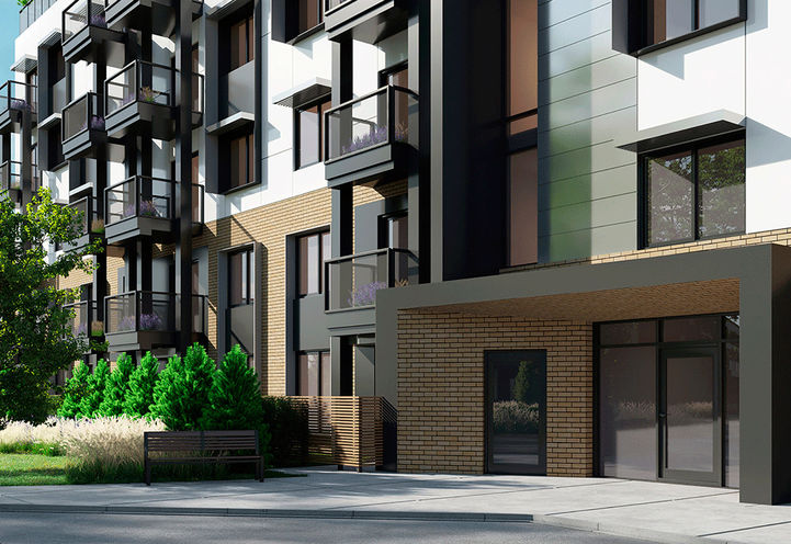 Rainwater Condos Ground Level View of Condos