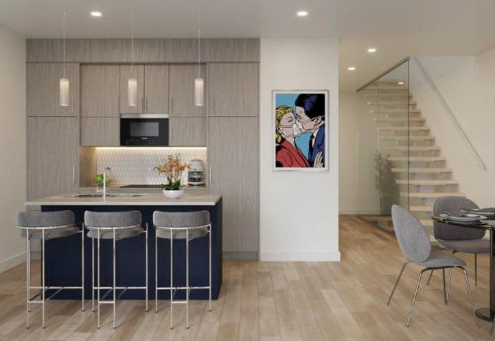 Rainwater Condos Interior View Main Floor of Townhome Unit