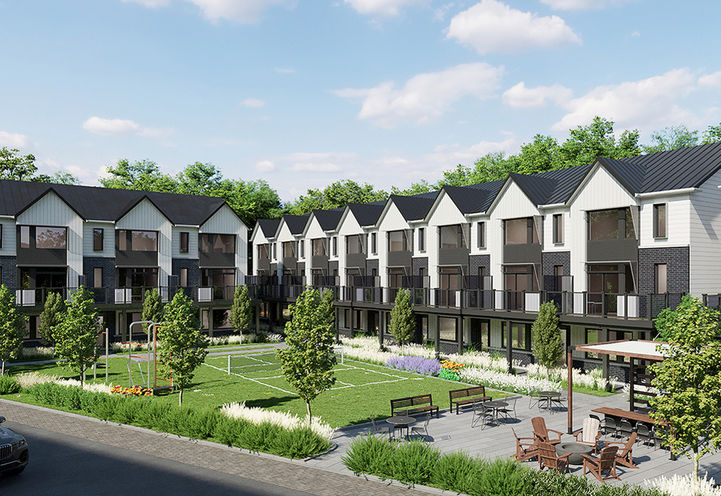 Rainwater Condos Rear View of Towns From Courtyard