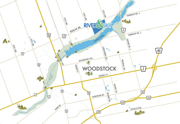 River & Sky Homes Map View of Project Location