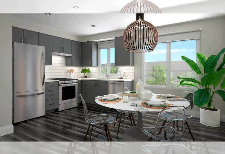 Roxboro Towns Interior View of Kitchen & Dining Area