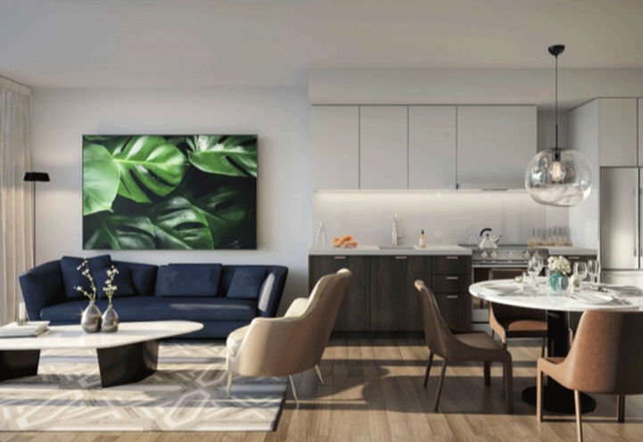 1 Bedroom plus Den Suite Interiors at SXSW Condos 2