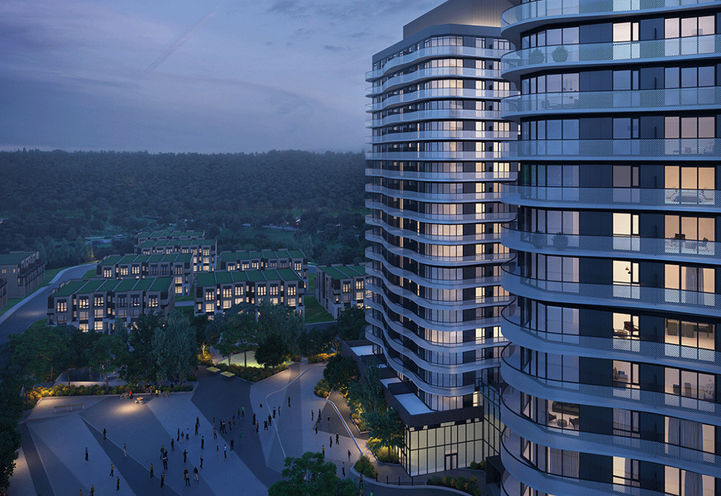 Dusk View of SXSW Condos 2 at Islington Ave & Steeles Ave W