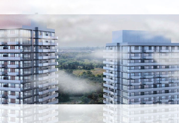 SXSW Condos Exterior View of Penthouse Levels Through the Clouds